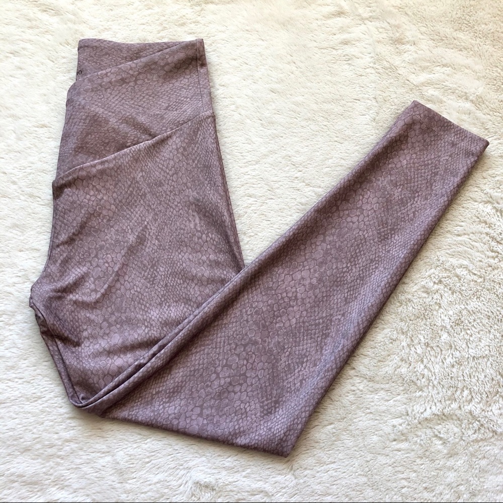 Nude snake print leggings
